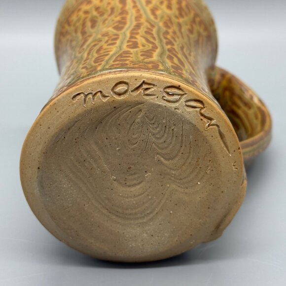 Handmade Studio Pottery Large Mug Textured Bark Glaze Artisan Stoneware 16oz - Picture 6 of 8